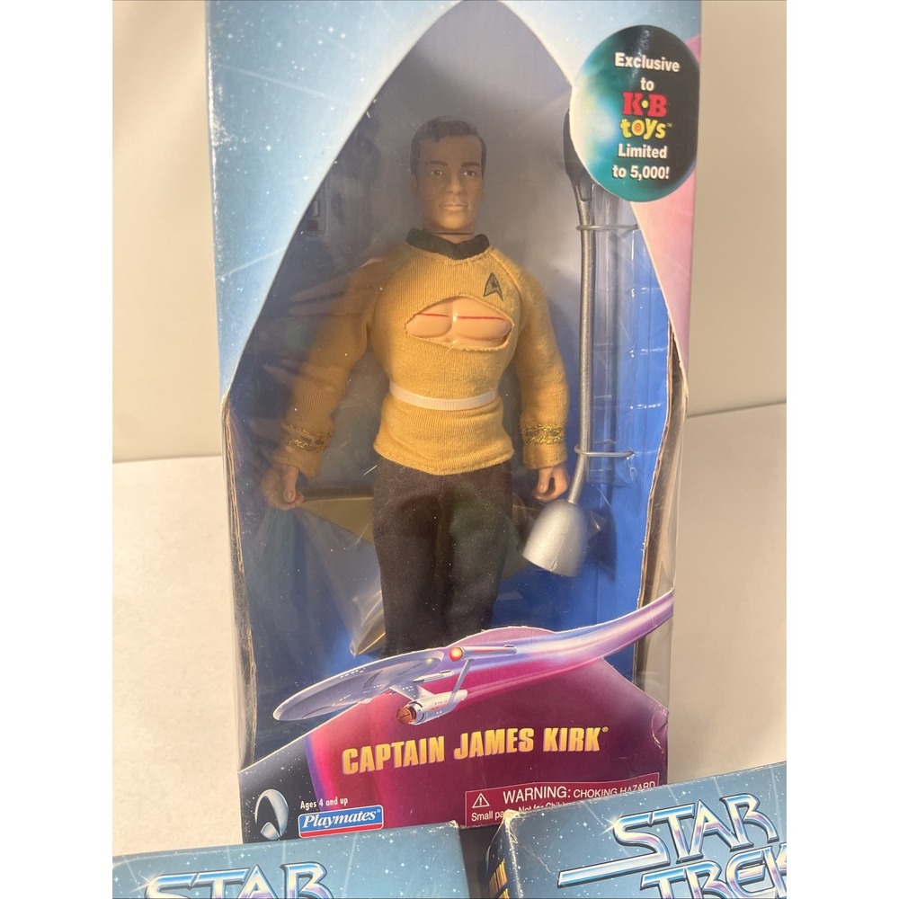 Lot of 3 Star Trek Captain Kirk 9" Action Figure New Playmates - Picture 8 of 11